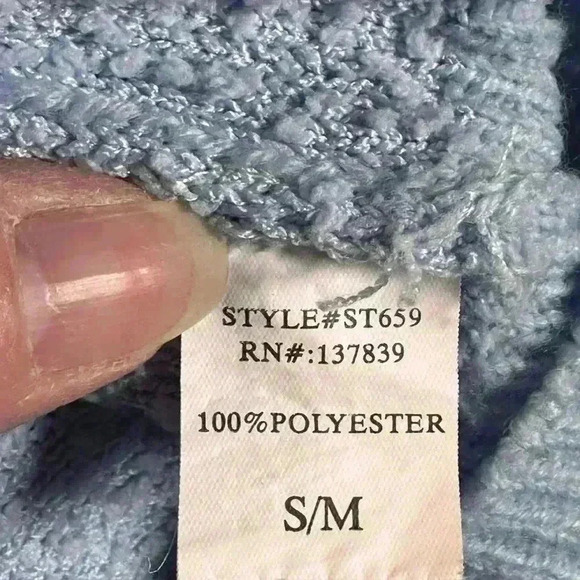 Altar’s State Women’s Light Blue Textured Sweater. Size S/M. 100% polyester. - Picture 6 of 7